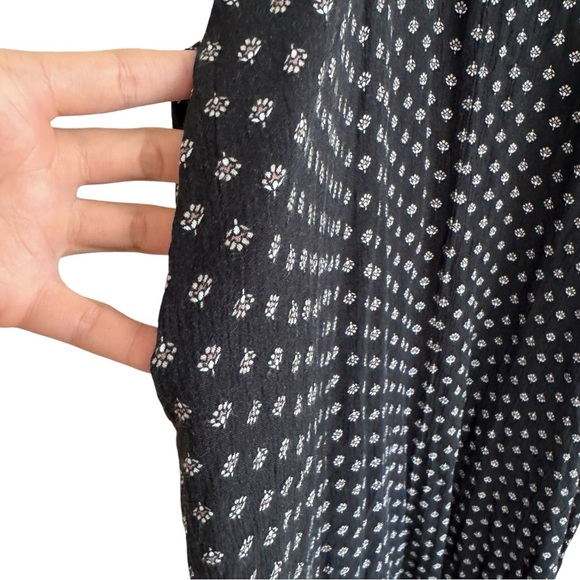 Lulus Black Floral Maxi Dress Spaghetti Straps V-neck Size S/M - Picture 6 of 11